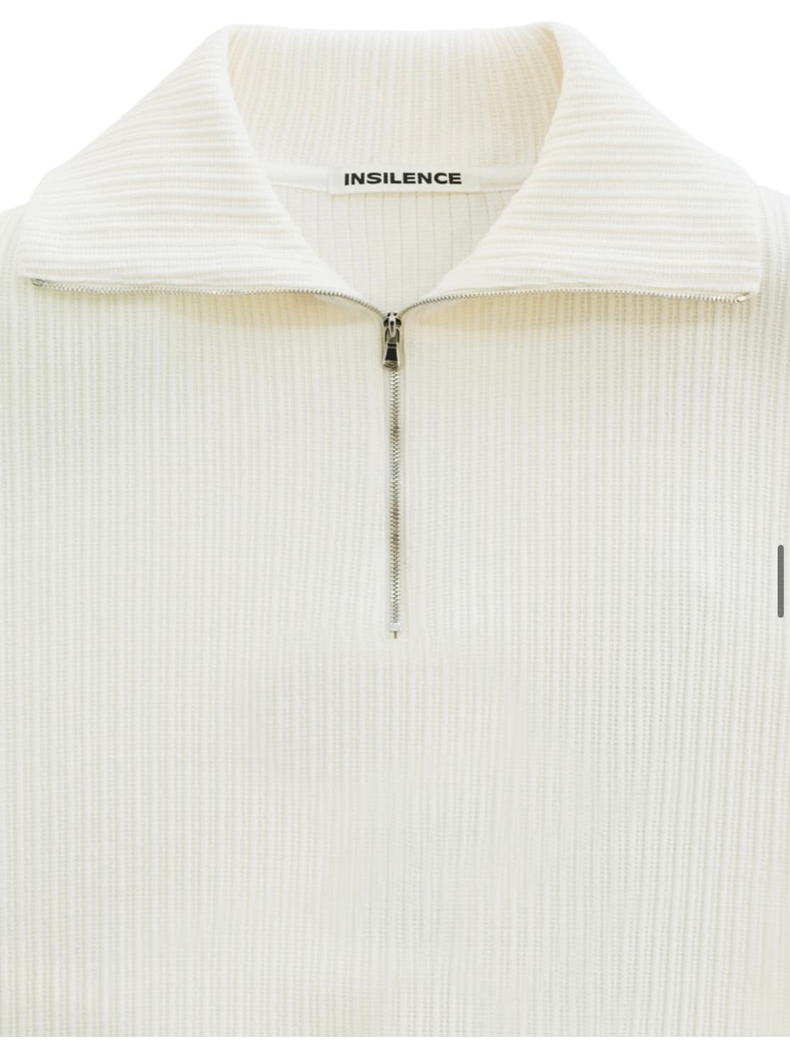 (새상품) 인사일런스 볼드 리브 하프 집업 니트 CREAM 상품이미지4