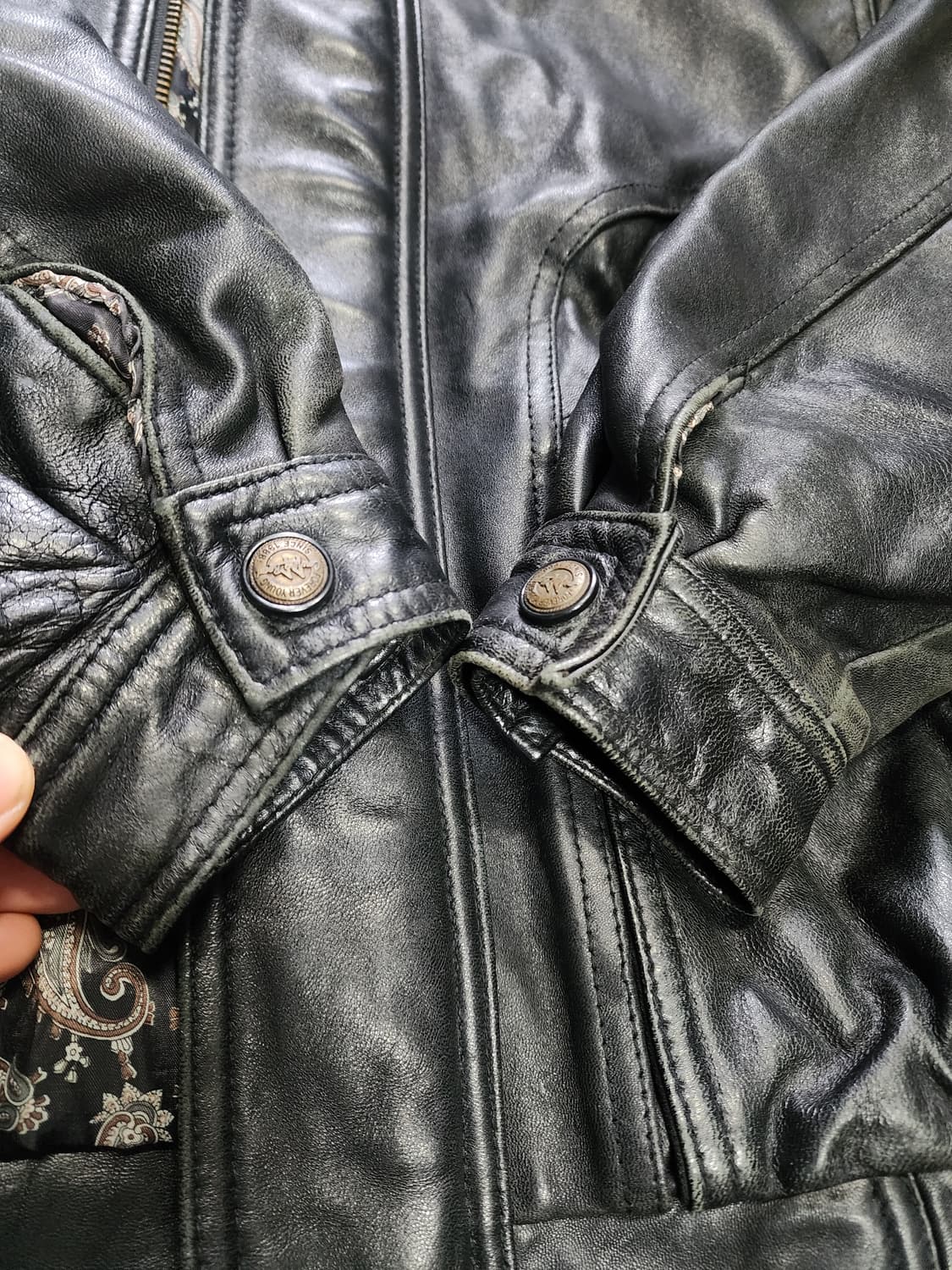 빈티지 레더 자켓 블랙 L사이즈  상품이미지2