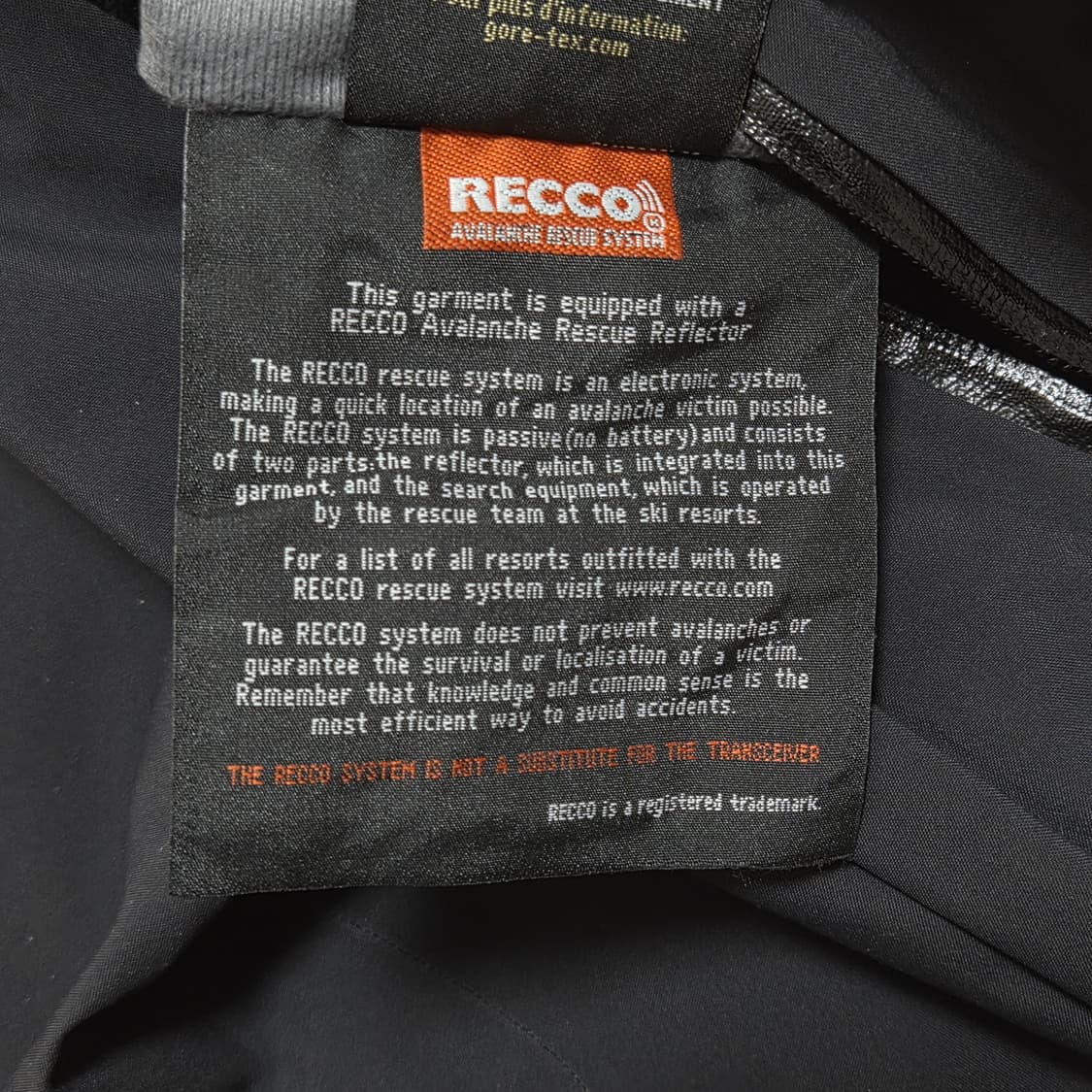 ARCTERYX 아크테릭스 블랙 RECCO 고어텍스 스노우 팬츠 상품이미지8