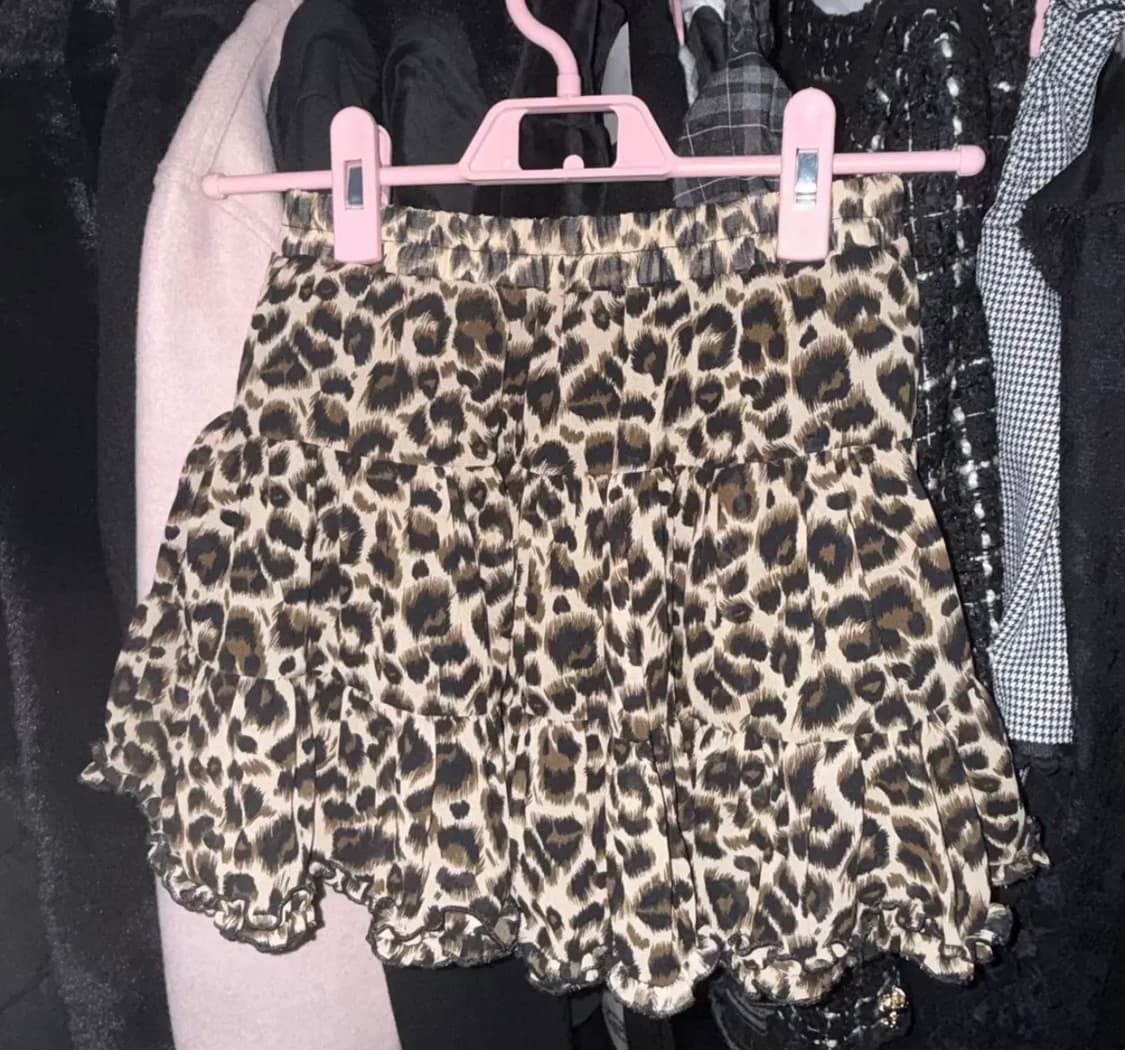 러프넥 레오파드 튜튜 스커트 상품이미지1