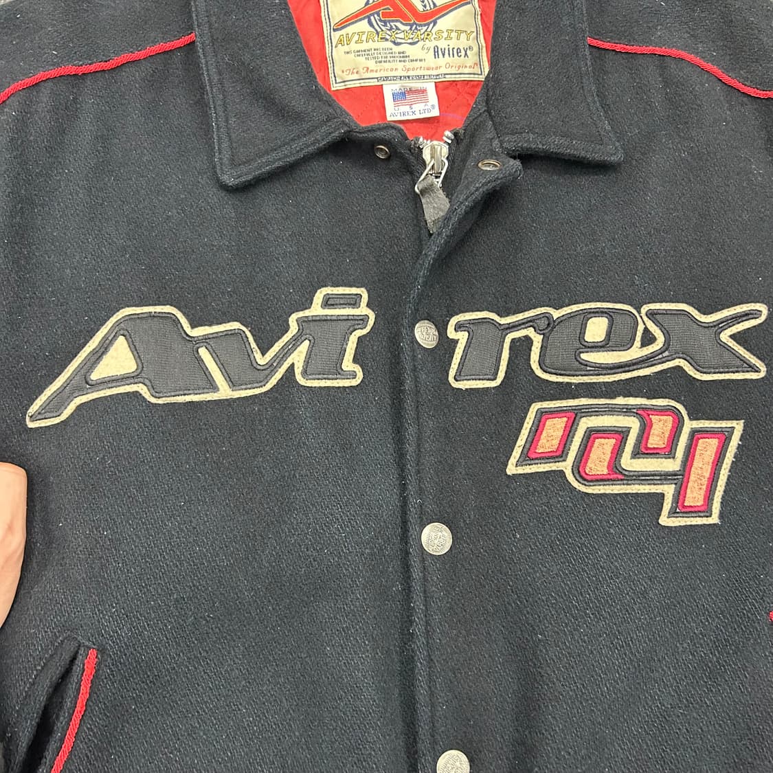 아비렉스 블랙 바시티 자켓 상품이미지4