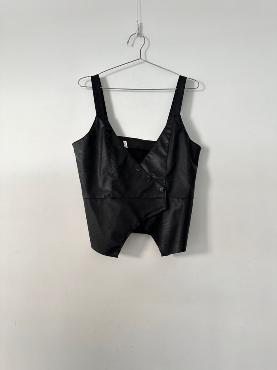 Hunt layered leather vest / black 상품이미지4