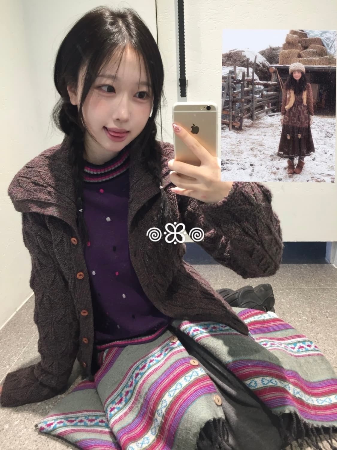 스윙잉서울 밀키코일 빈티지 몽골 소녀 노르딕 코디세트 상품이미지1