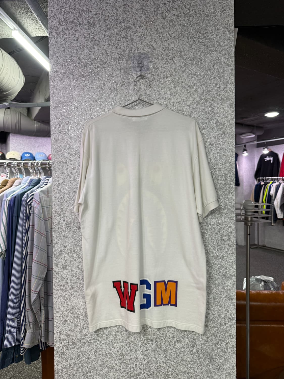 베이프 샤크 그래픽 화이트 카라 반팔 티셔츠 B4713 상품이미지3