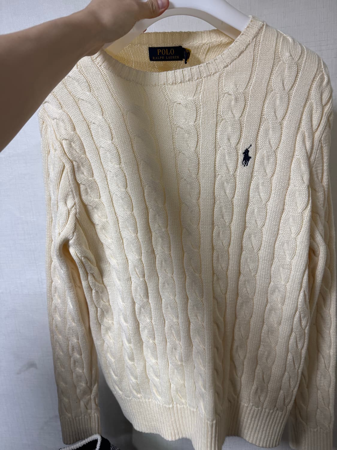폴로 랄프로렌 케이블 니트 앤도버 크림 상품이미지3