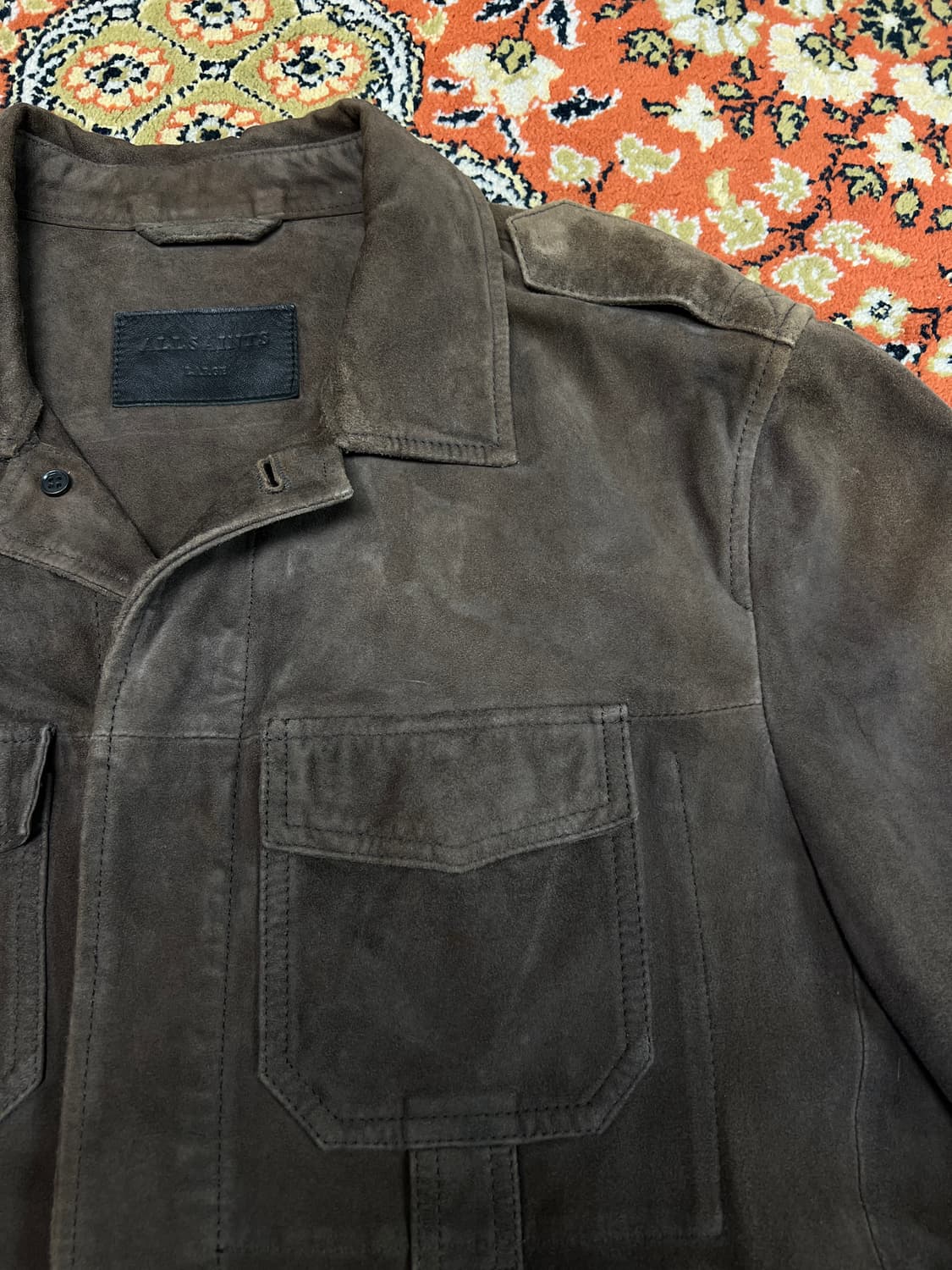 [L] 올세인츠 리얼 스웨이드 셔츠 자켓 브라운 상품이미지6