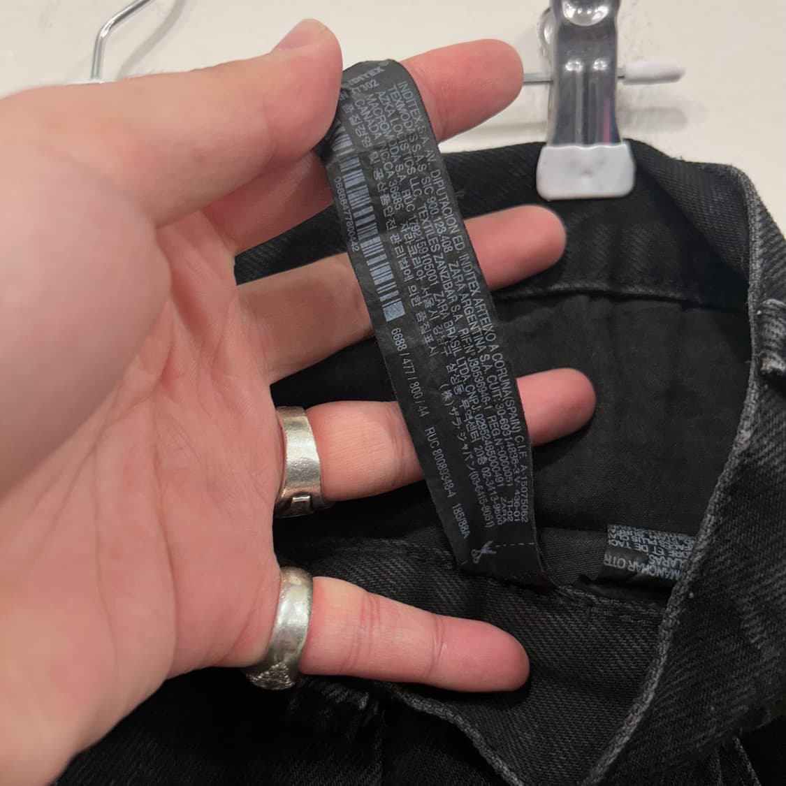 자라 포턱 와이드핏 흑청 데님팬츠 상품이미지4