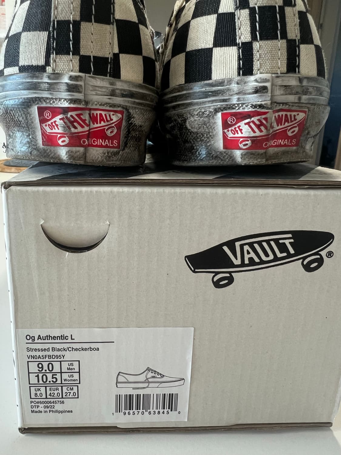 반스볼트 어센틱 체커보드 스트레스드 블랙270사이즈 상품이미지4