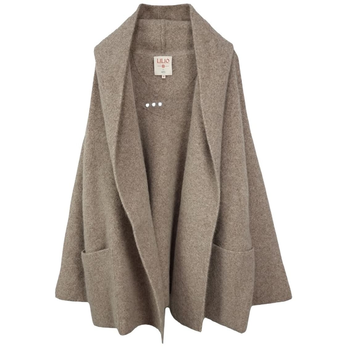 [OILILY] 오일리 오버핏 오픈 후드 모직 코트 베이지 P01128 상품이미지2