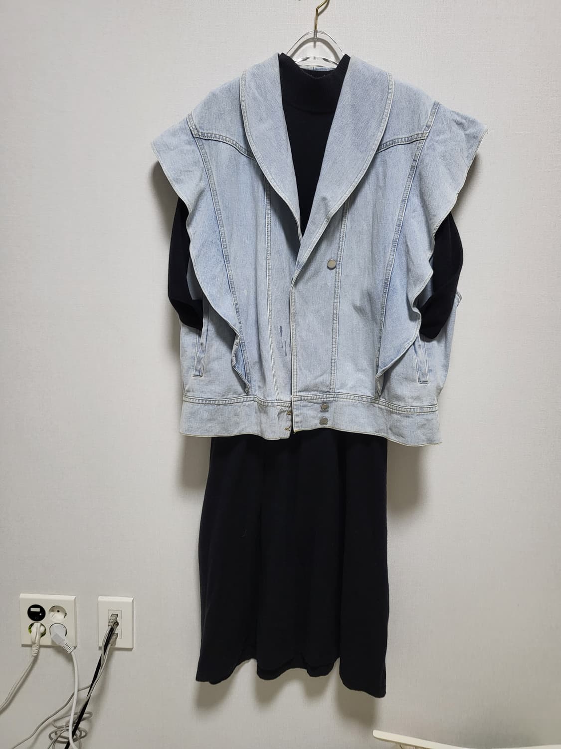 예쁜 오버사이즈 데님 프릴베스트free 상품이미지4