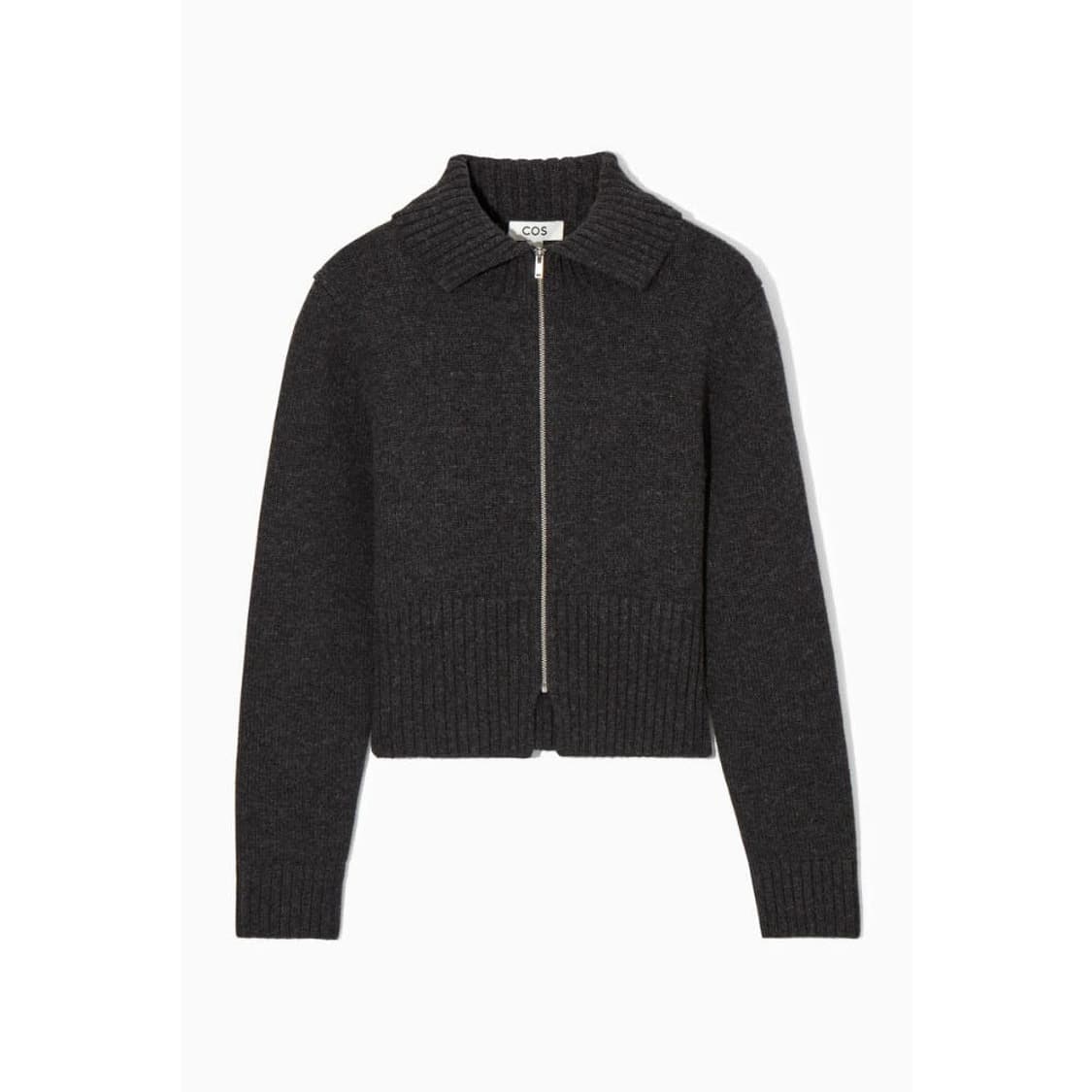 Cos 코스 크롭 울 집업 가디건 그레이 S 상품이미지1
