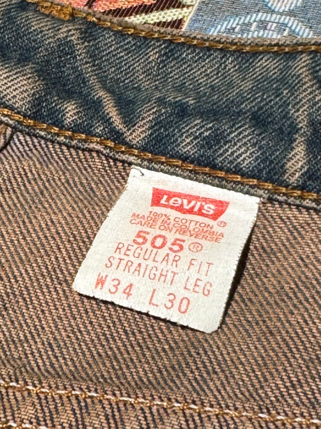리바이스 505 워싱 더테 데님팬츠 빈티지 90s 32 상품이미지8