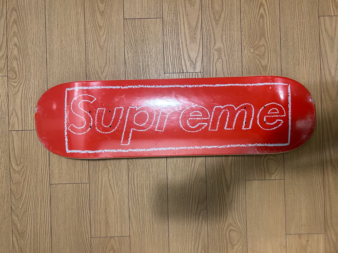 슈프림 x 카우스 초크 로고 스케이트보드 덱 레드 - 21SS 상품이미지1