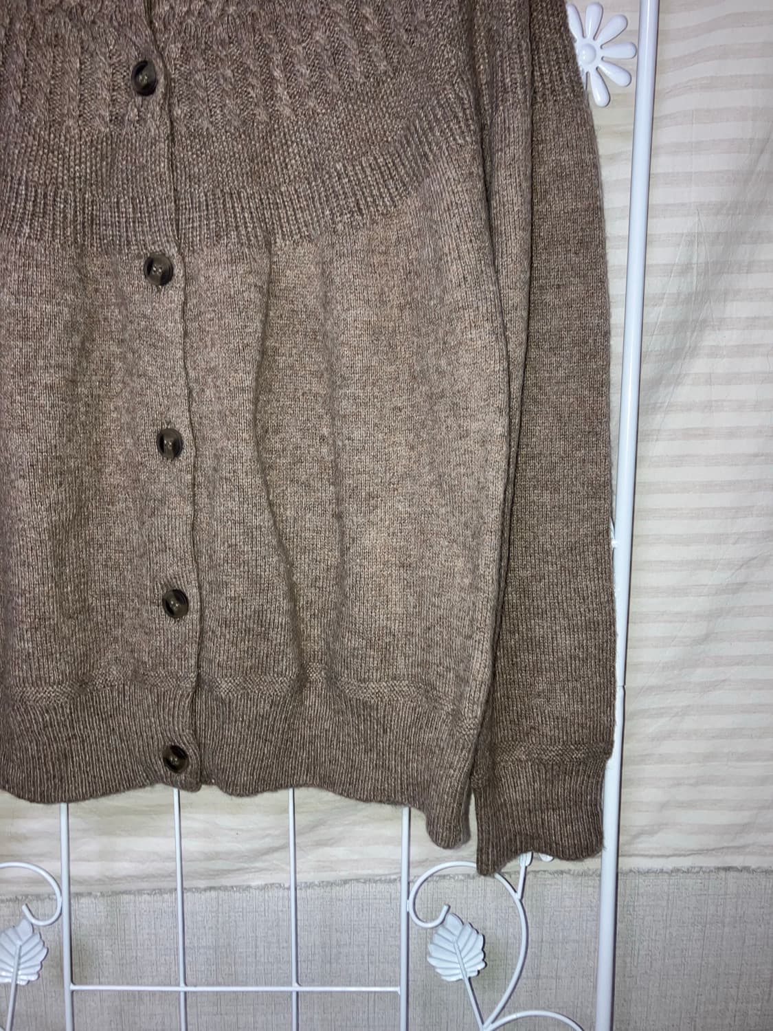 jpn vintage 브라운 꽈배기 니트 가디건 y2k 스트릿 갸루 펑키 상품이미지4