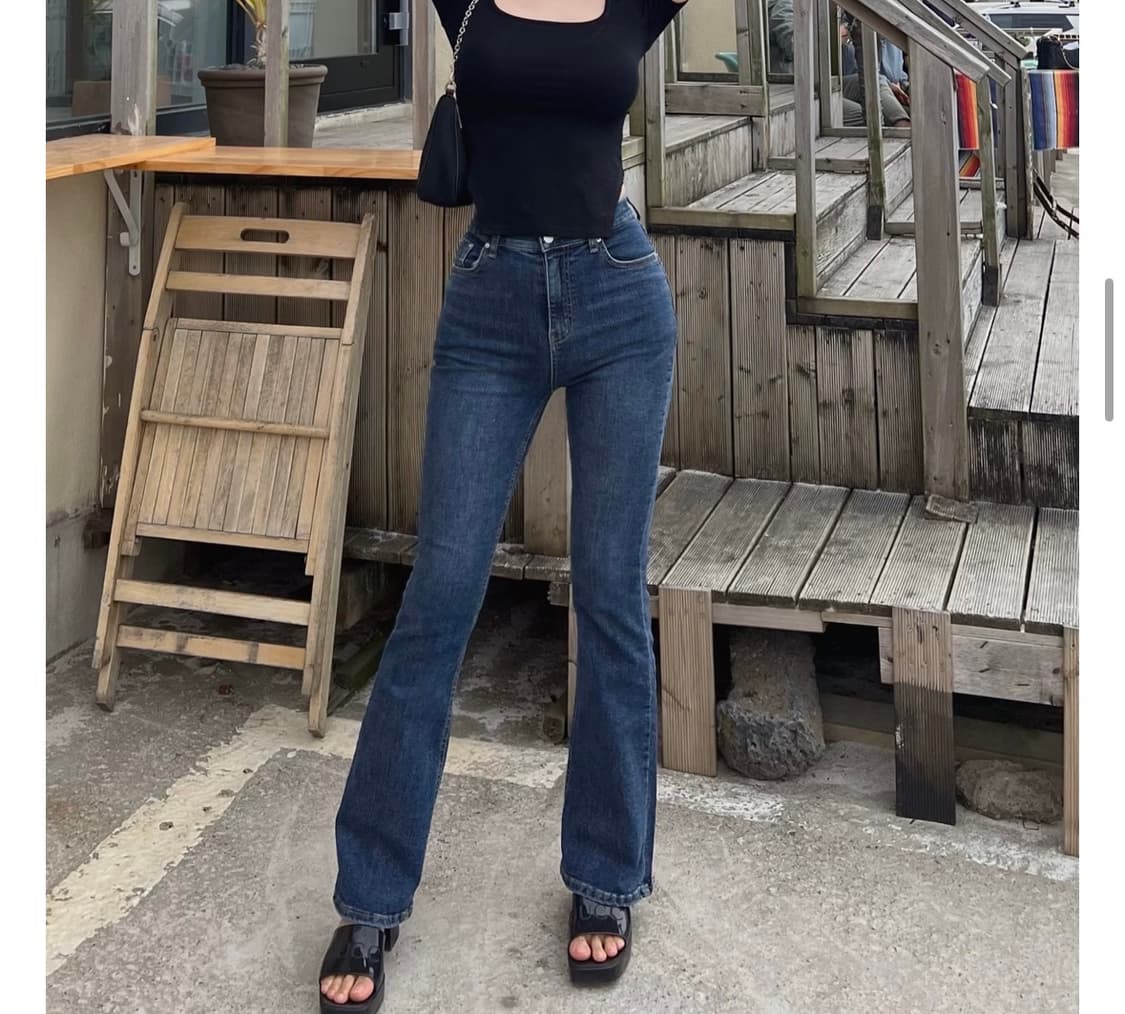 카인다미  골반볼륨업 슬림 진청 부츠컷_골반뽕 청바지 상품이미지1