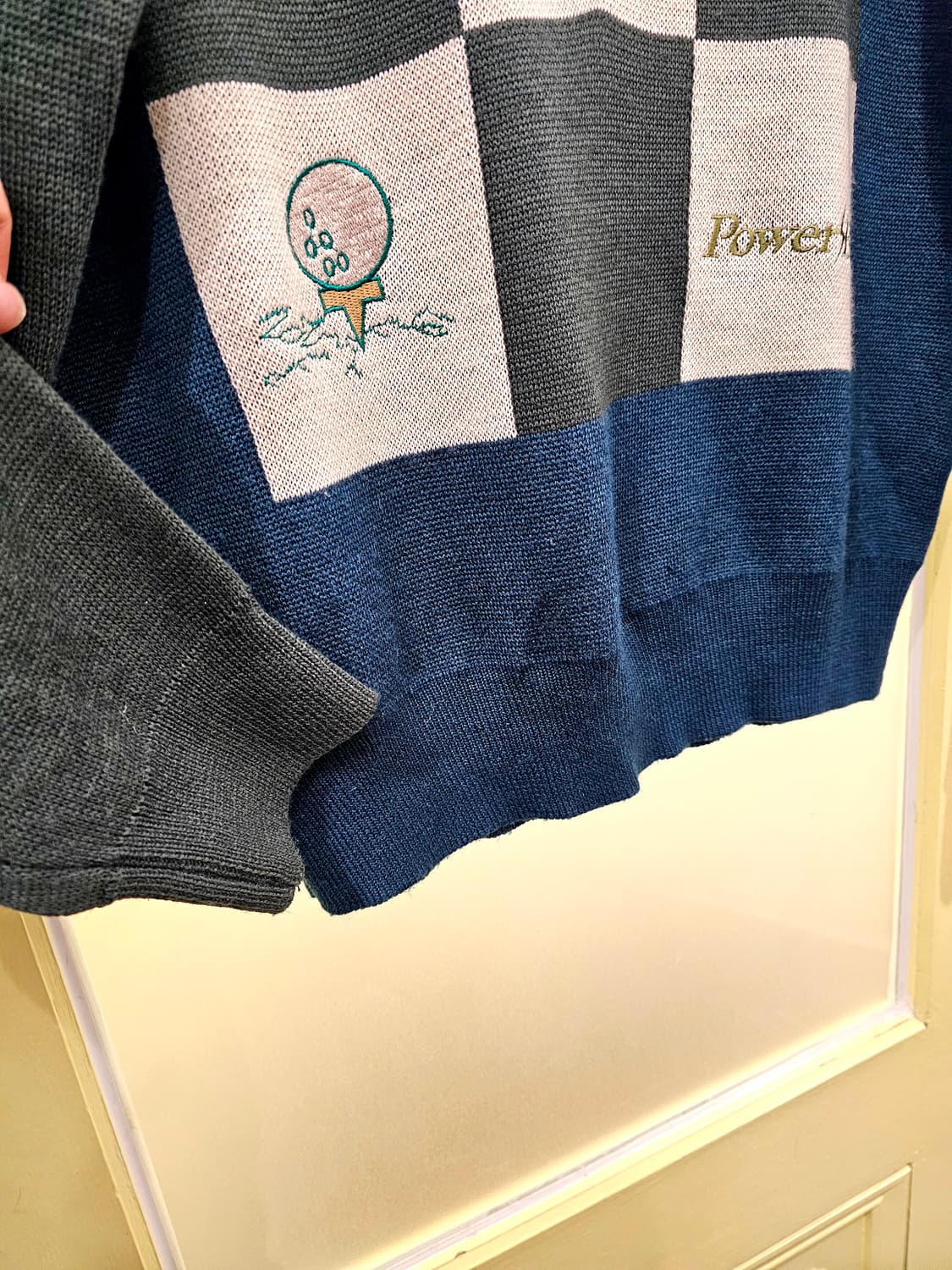 USA 80's PowerBilt 골프자수 울 니트 상품이미지7