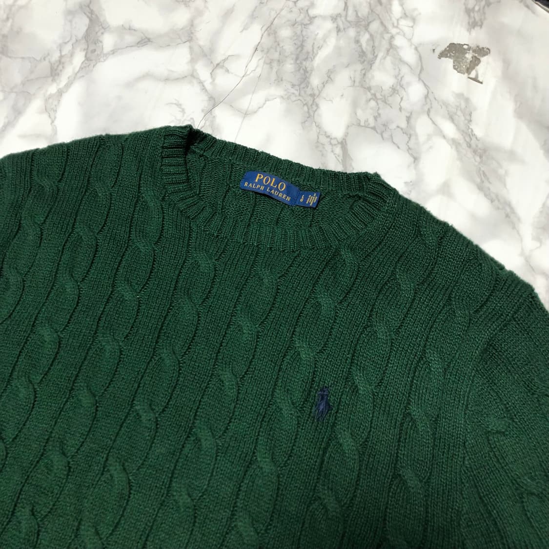 폴로 랄프로렌 니트 딥그린 꽈배기 상태최고 상품이미지2