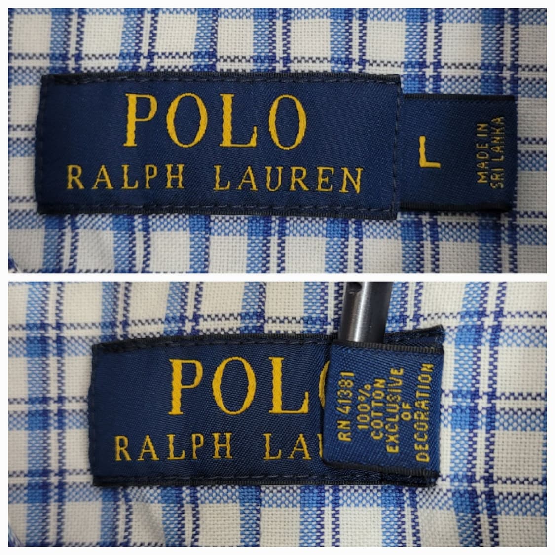 POLO 폴로 랄프로렌 멀티컬러 포니 체크 셔츠 / 남 L 블루
 상품이미지8