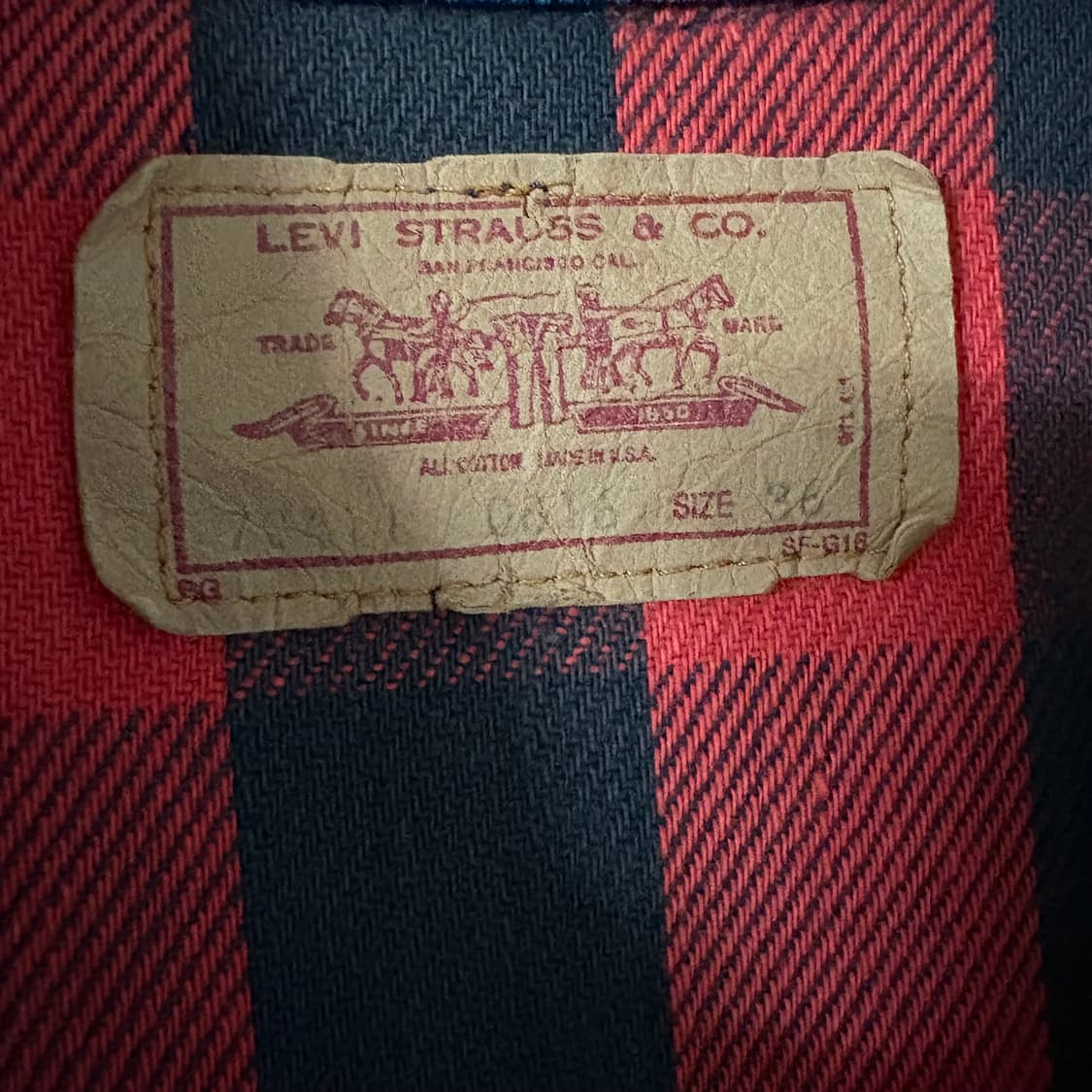 80s 리바이스 체크안감 3세대 데님 트러커 자켓 36 상품이미지6