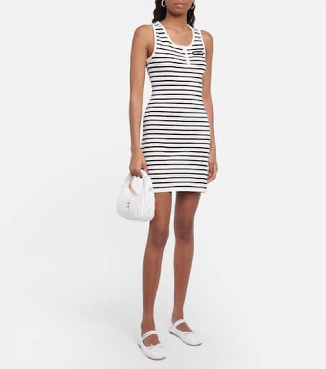 정품) 미우미우 스트라이프 나시 원피스 36 상품이미지2