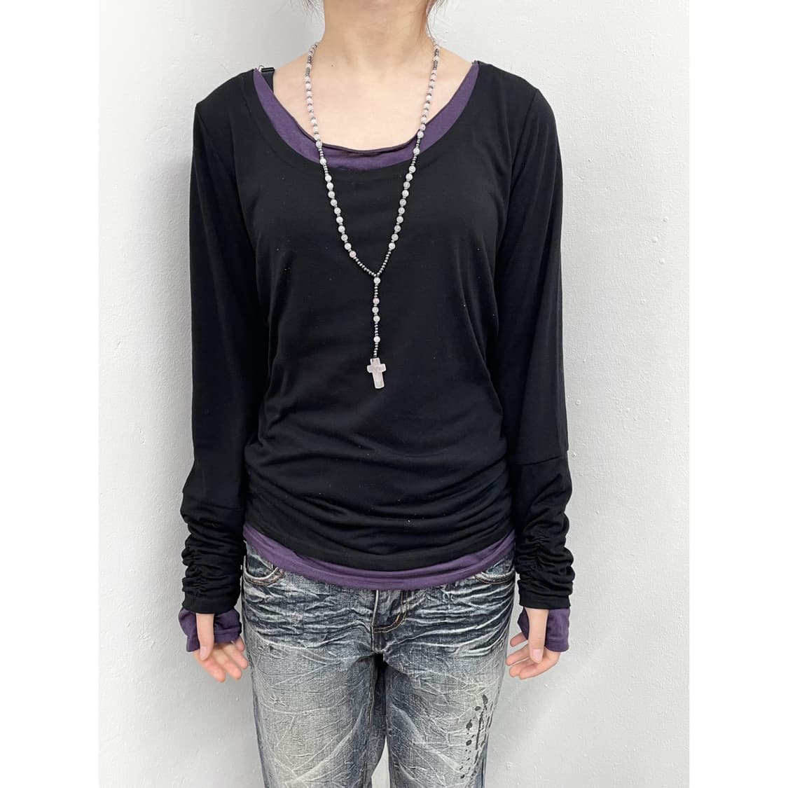 펑크 레이어드 셔링 워머 슬리브 상품이미지1