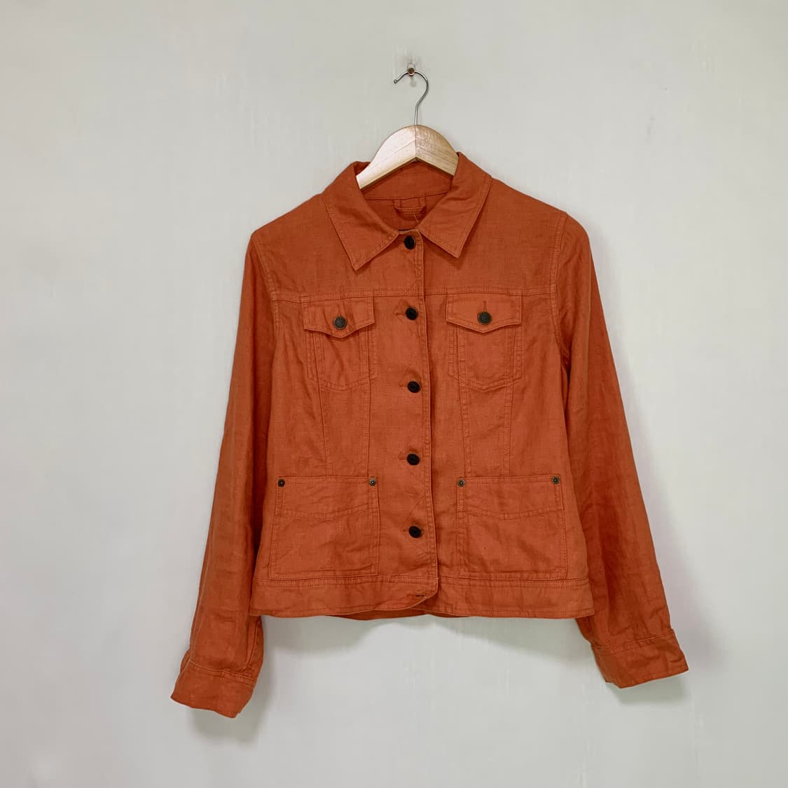 에디바우어 빈티지 린넨 포켓 버튼 자켓 오렌지 남성 S 남녀공용 상품이미지1