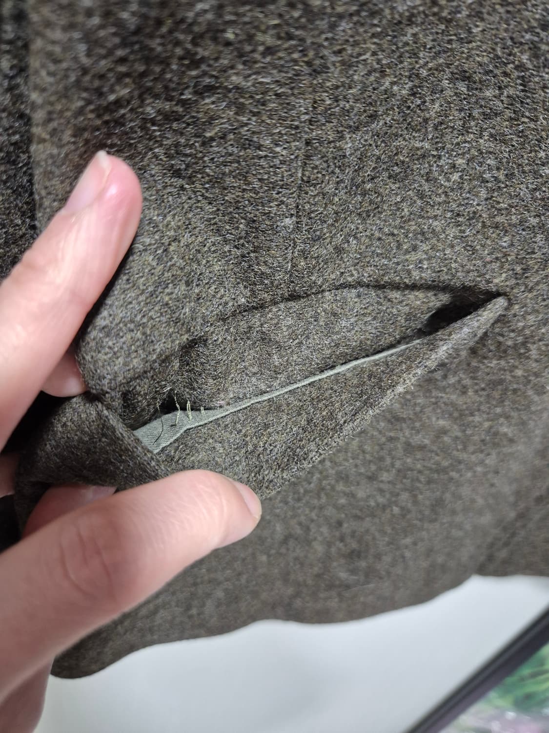 (세일)JPN 빈티지 울 혼방 집업 자켓 카키 상품이미지4