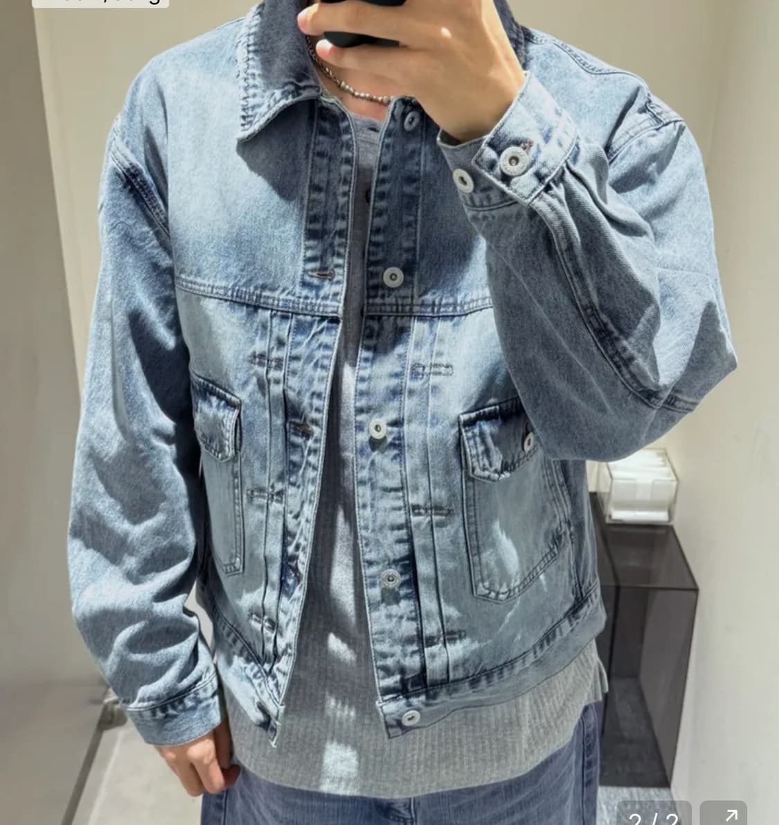 인사일런스  TYPE-2 데님 자켓 BLUE L사이즈 상품이미지3