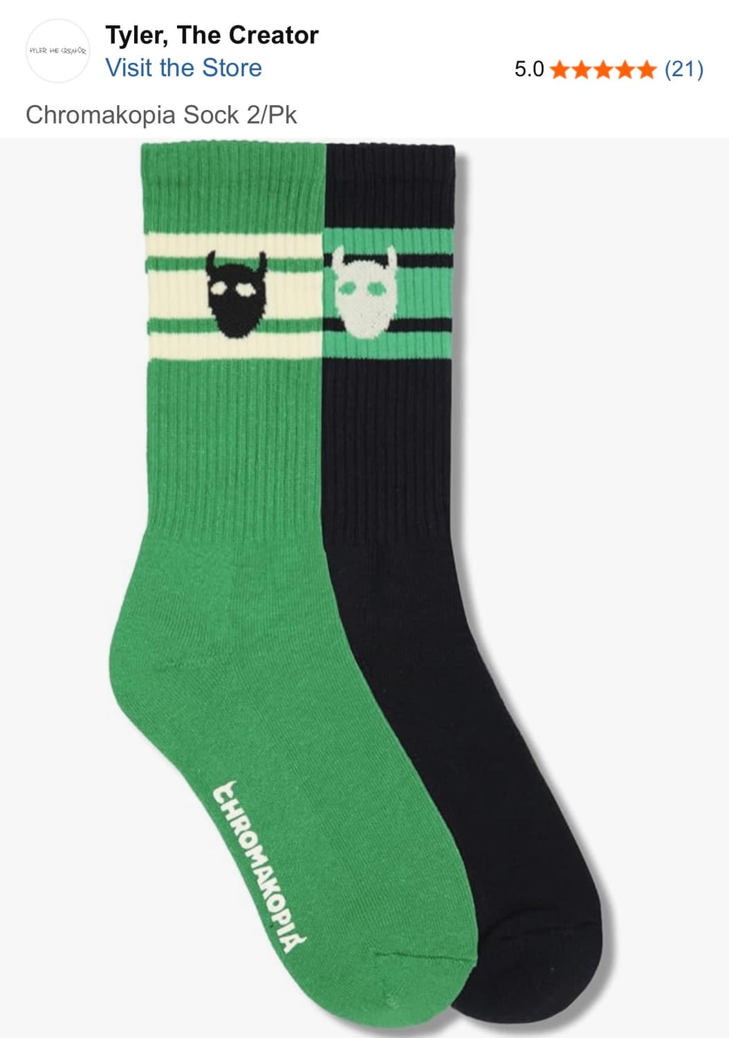 [새상품] 타일러더크리에이터 크로마코피아 공식 MD 양말 2팩 상품이미지2