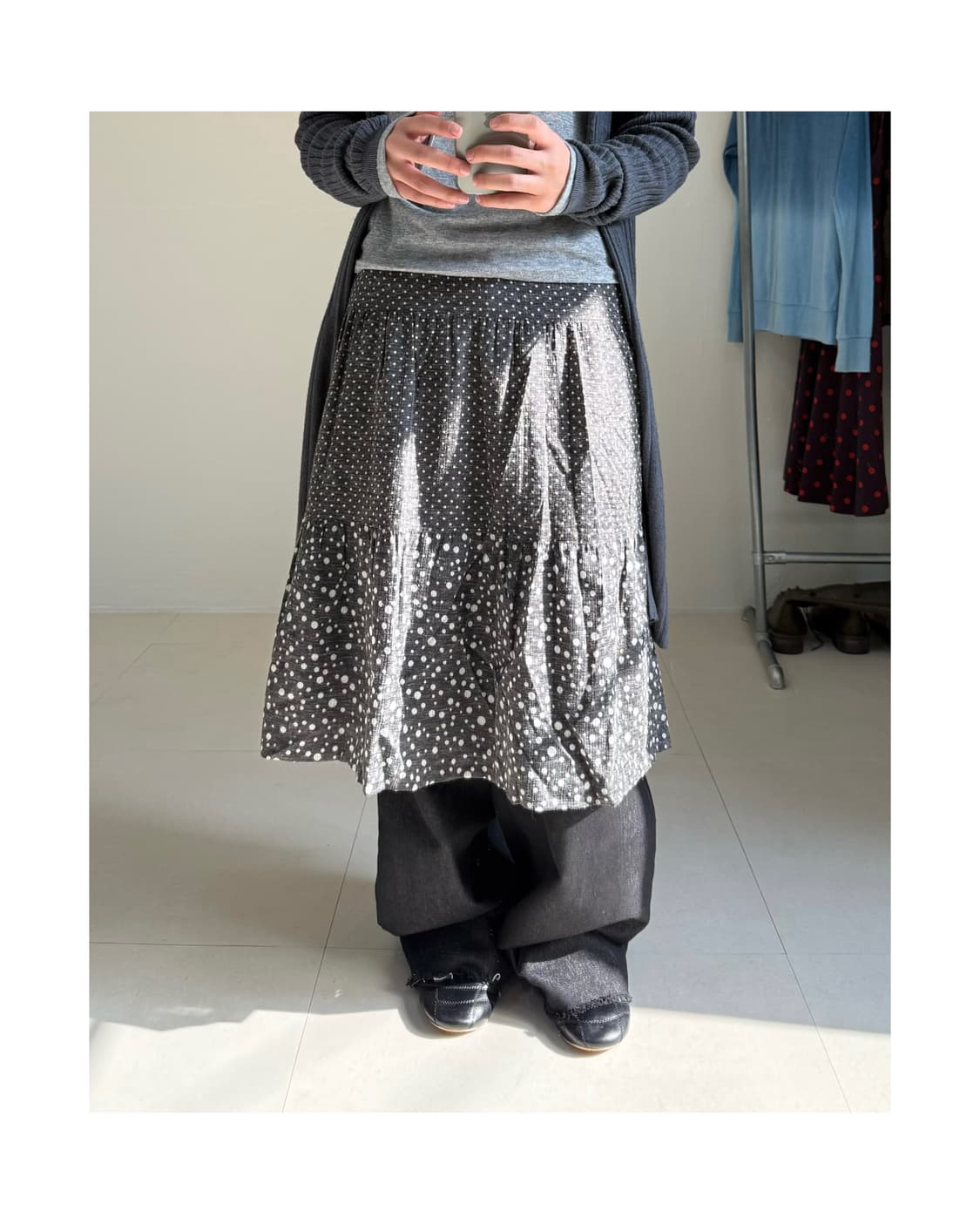 빈티지 도트 스커트 상품이미지1