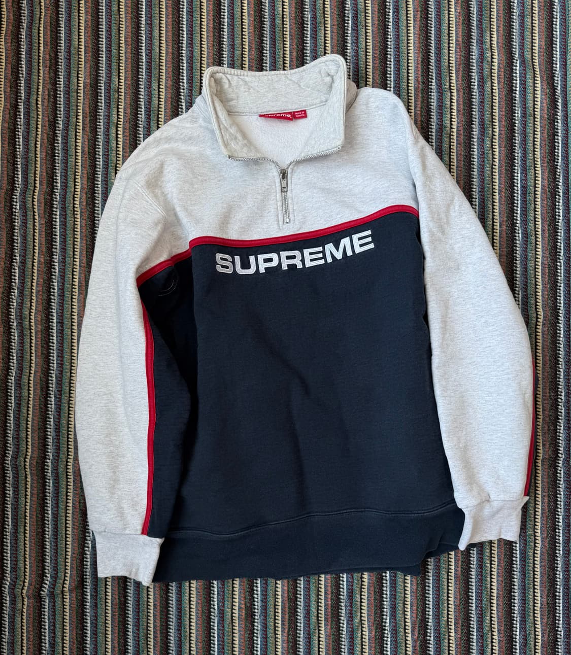 슈프림 투톤 하프집업 맨투맨 상품이미지2