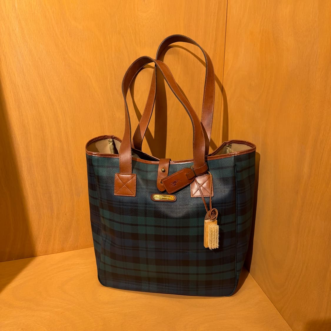 폴로랄프로렌 블랙와치 레더 토트백 상품이미지1