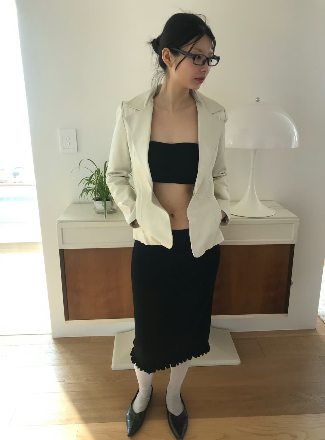 vintage ivory leather jacket 상품이미지4