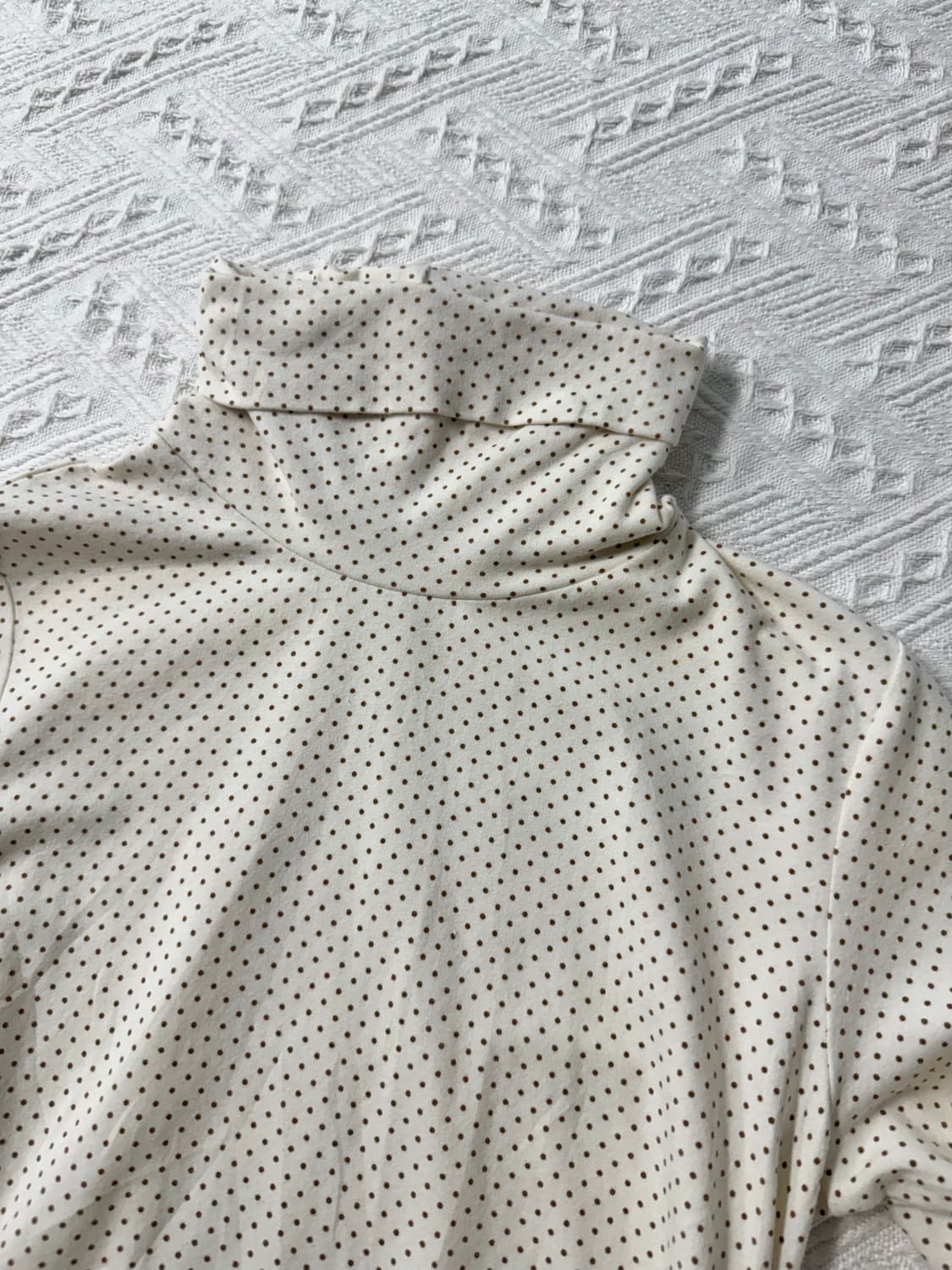 체크 패턴 퍼프 디테일 도트 폴라 원피스 2pcs SET  상품이미지7