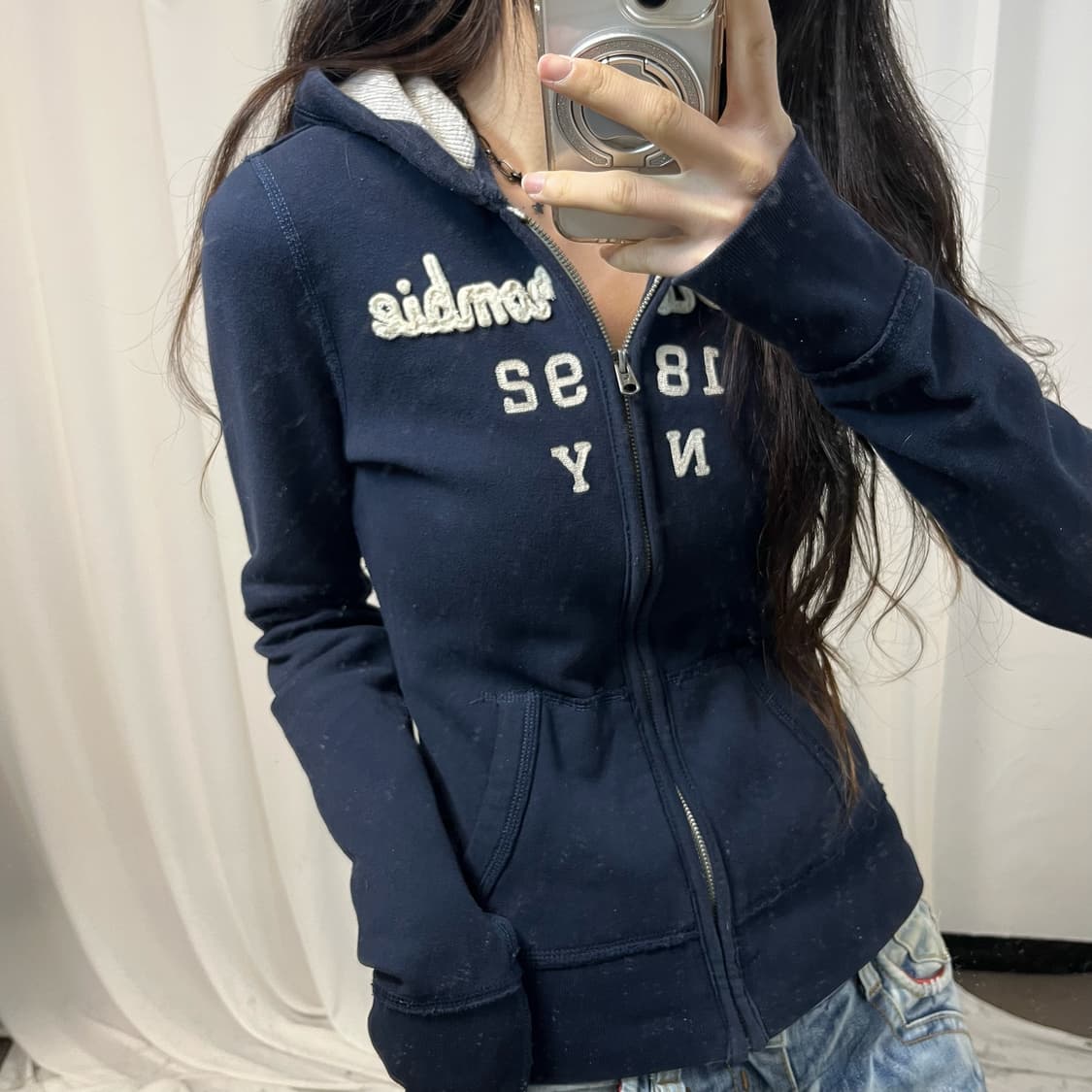 Abercrombie Navy Zip Hoodie 상품이미지3