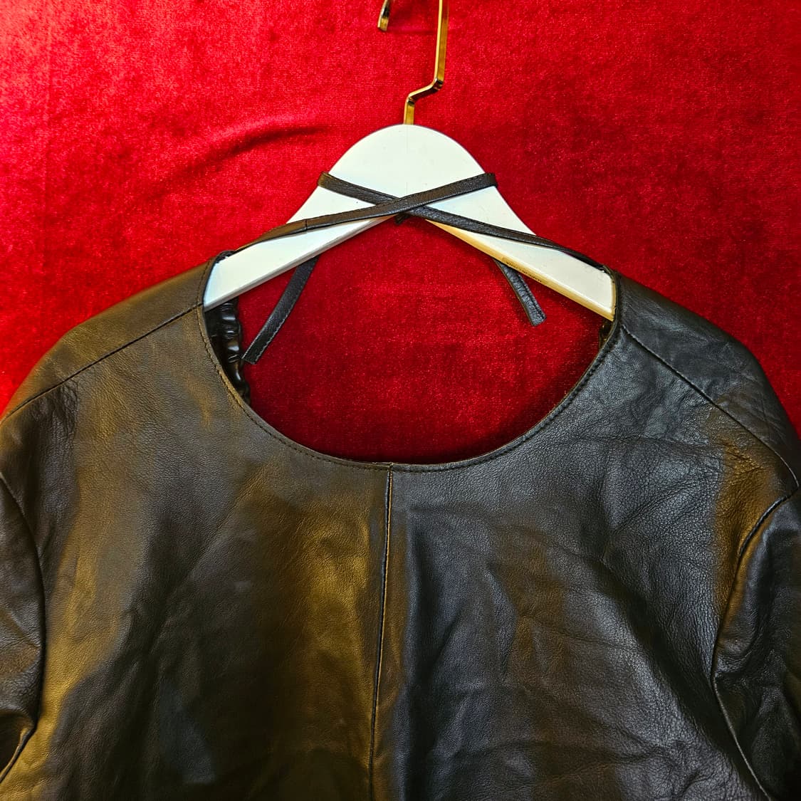 8 by YOOX 램스킨 오픈 스트렙 가죽 블라우스 38size 상품이미지3