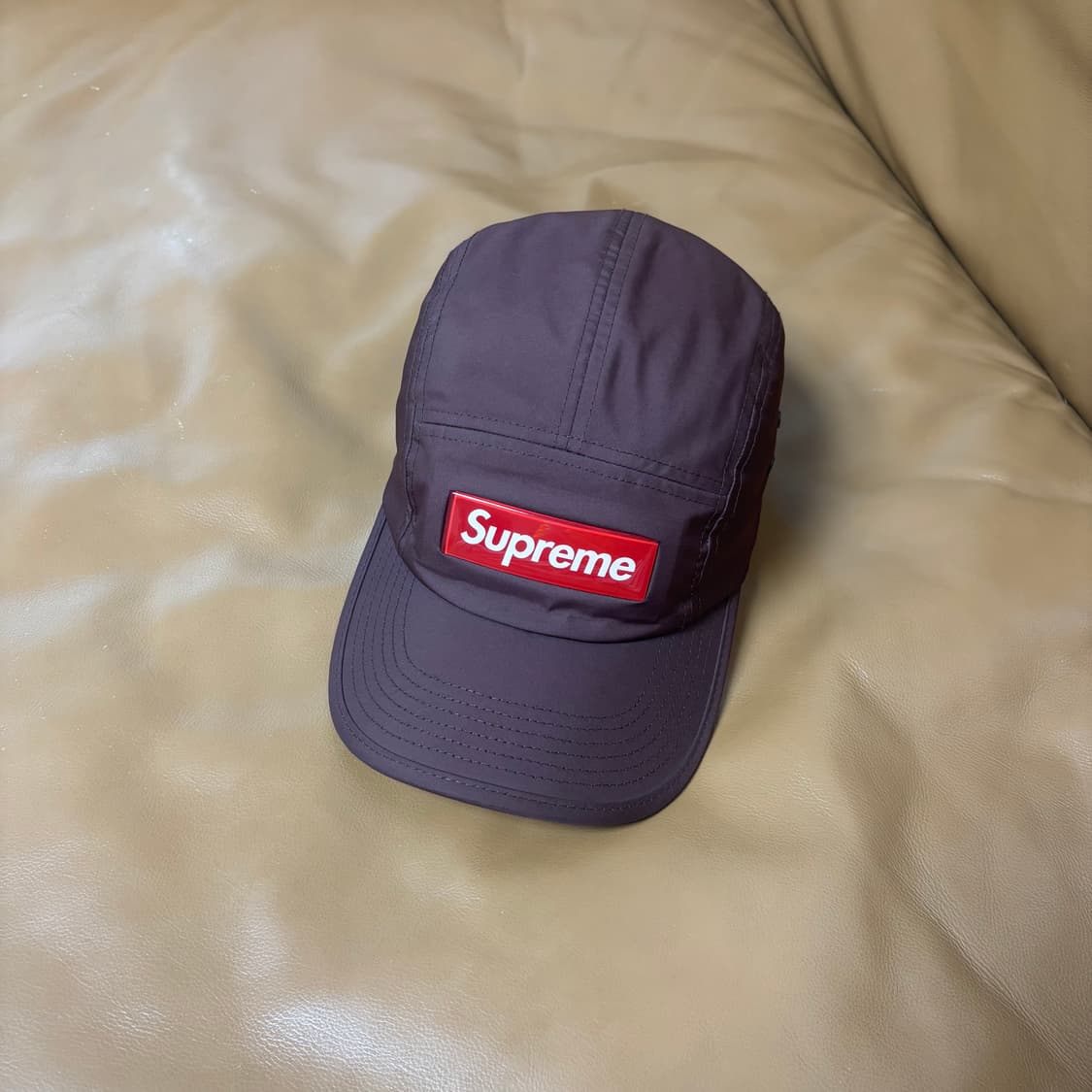 슈프림 캠프캡 모자 박스로고 인셋 젤 브라운 상품이미지1