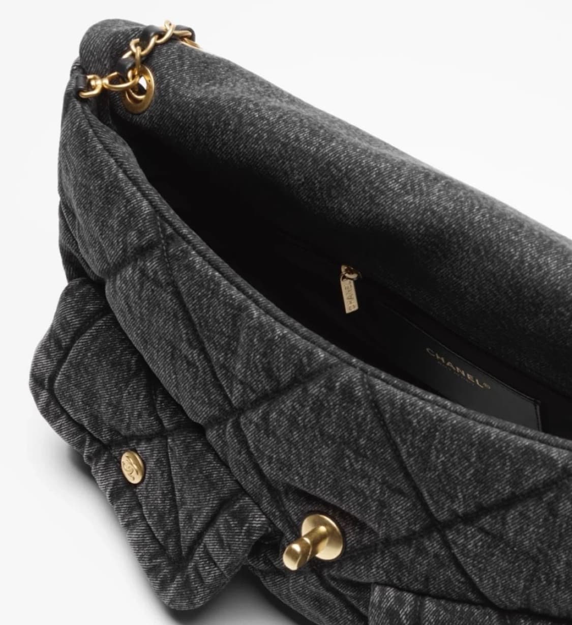 샤넬25데님맥시 플랩백 흑청 상품이미지5