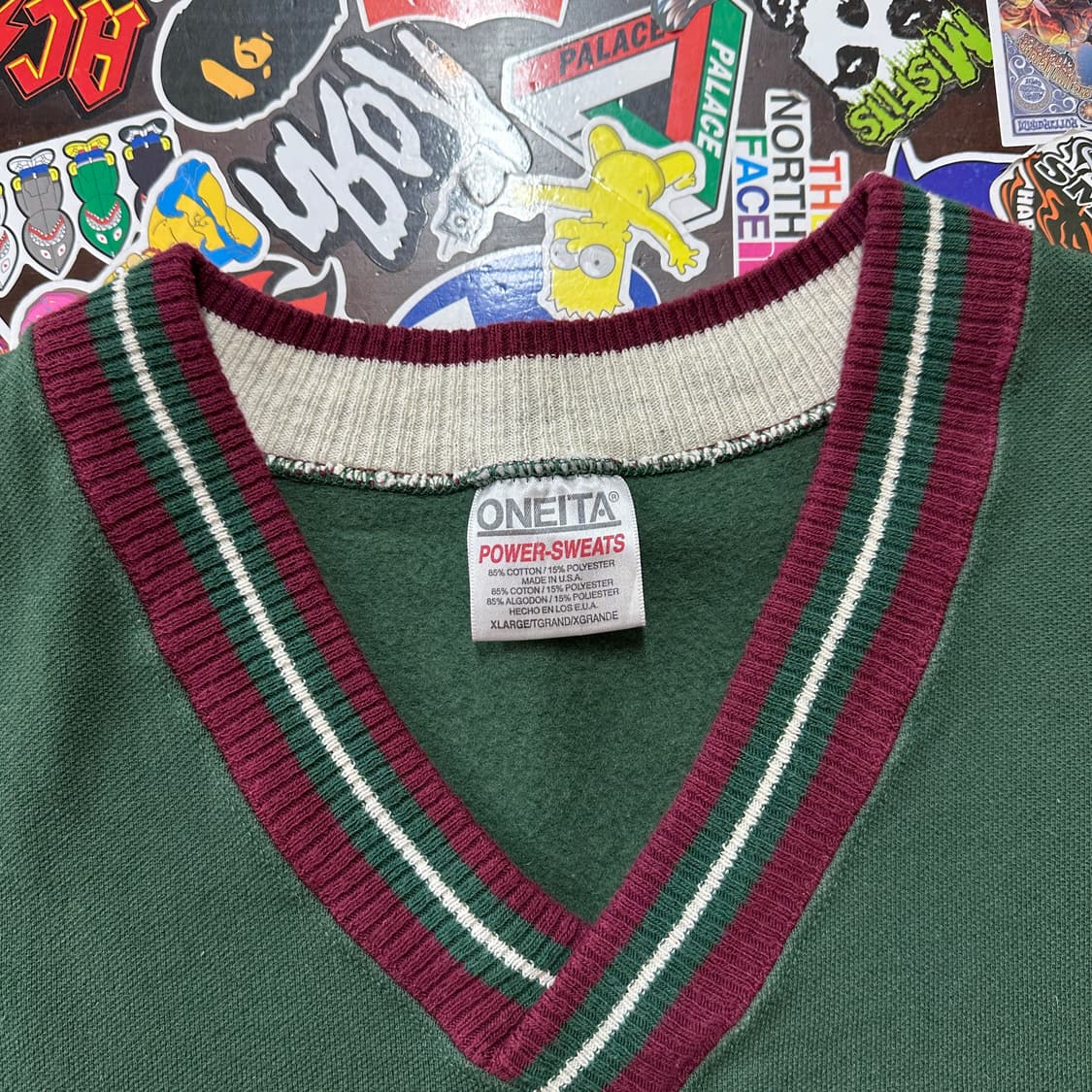 90s USA 오네이타 니트 베스트 XL 상품이미지5