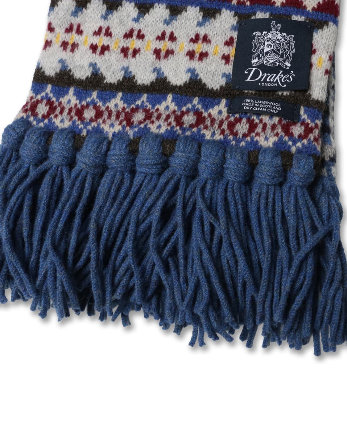 드레익스 [Drake's] 스코틀랜드 페어아일 램즈울 니트 머플러 상품이미지4