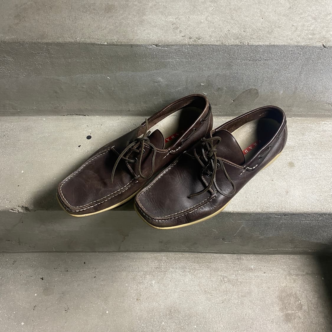 Prada Sports Linea Rossa Boat Shoes 상품이미지1