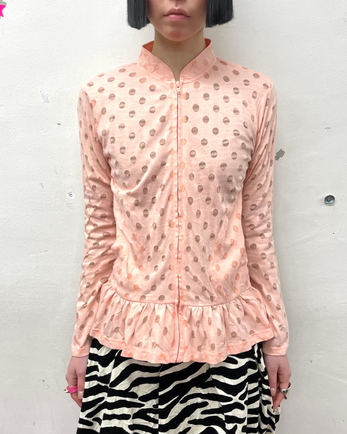 Light Pink Dot Frill Zip-Up 상품이미지1