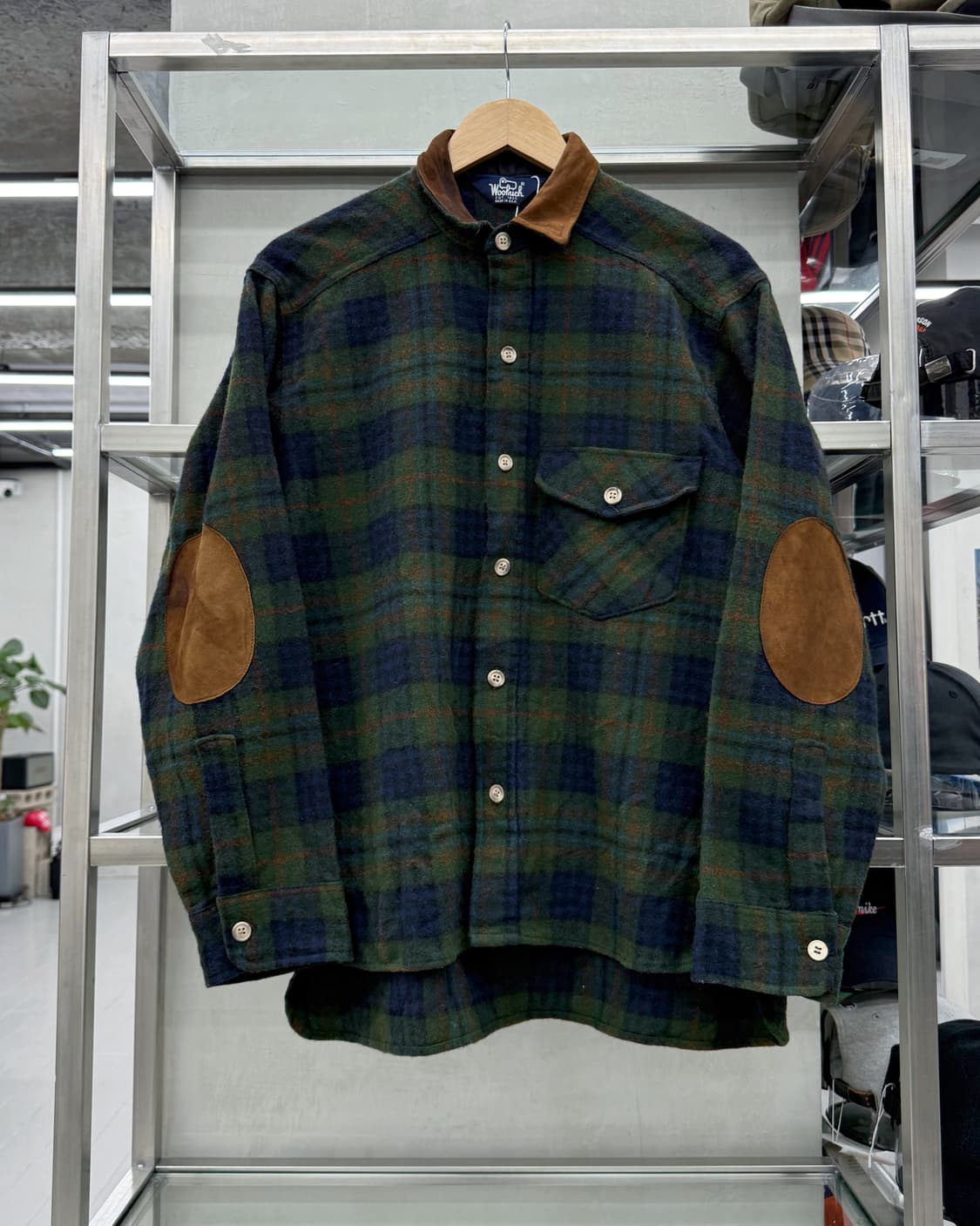  울리치 Woolrich 00s USA 타탄체크 헤링본 울 셔츠 상품이미지1