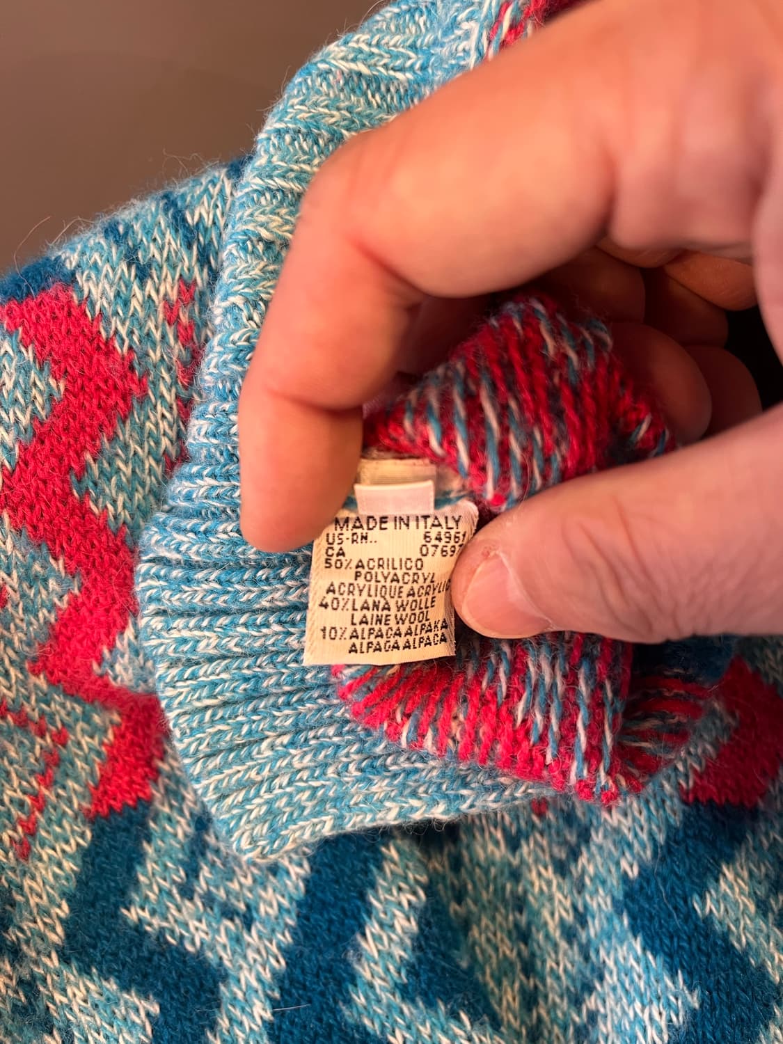 베네통 패턴 니트 가디건 (42 / 이탈리아제) 상품이미지6