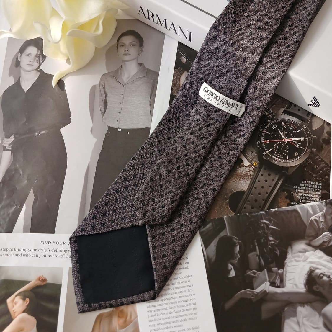 조르지오 아르마니 실크 자카드 넥타이 9.6cm A+등급 A18901
 상품이미지4