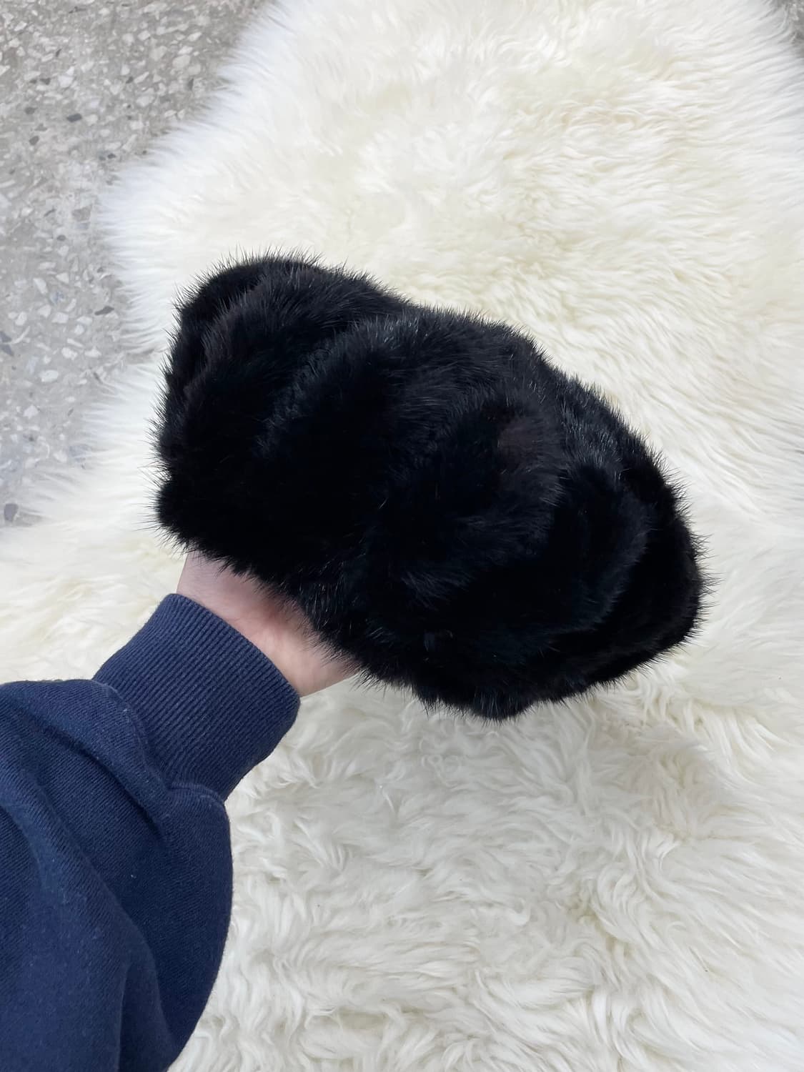 블랙 밍크100% 윈터 베레모 상품이미지5