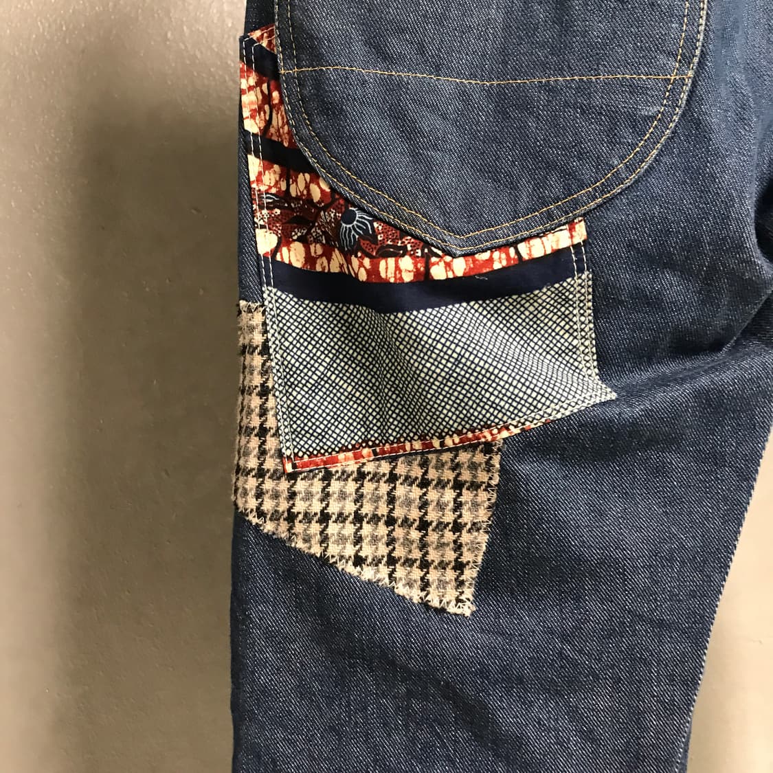준야와타나베 패치워크 데님 팬츠 S 상품이미지7