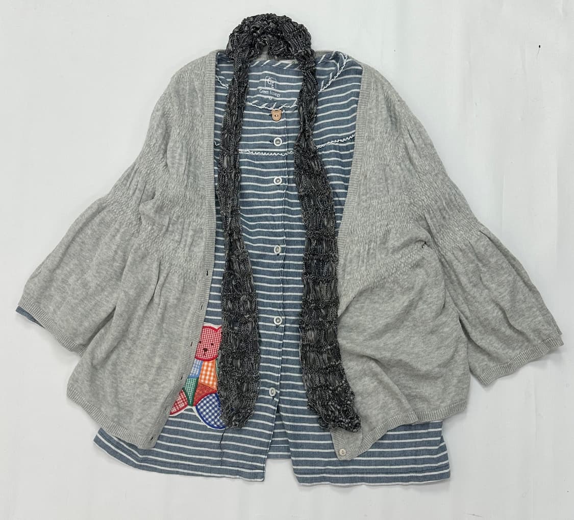 🧸하구미의 괴짜 머플러 코디세트 🧸레이어드 패치 모리걸 러블리 상품이미지2