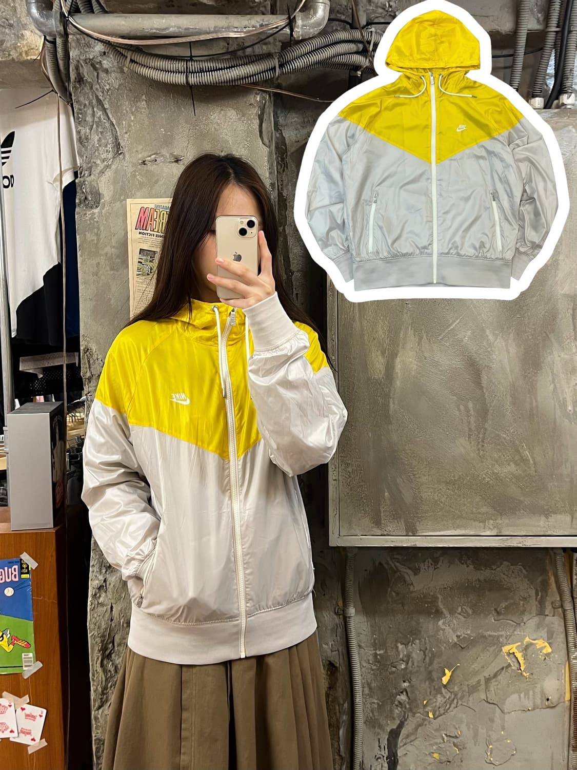 나이키 바람막이 옐로우 L #csz952 상품이미지1