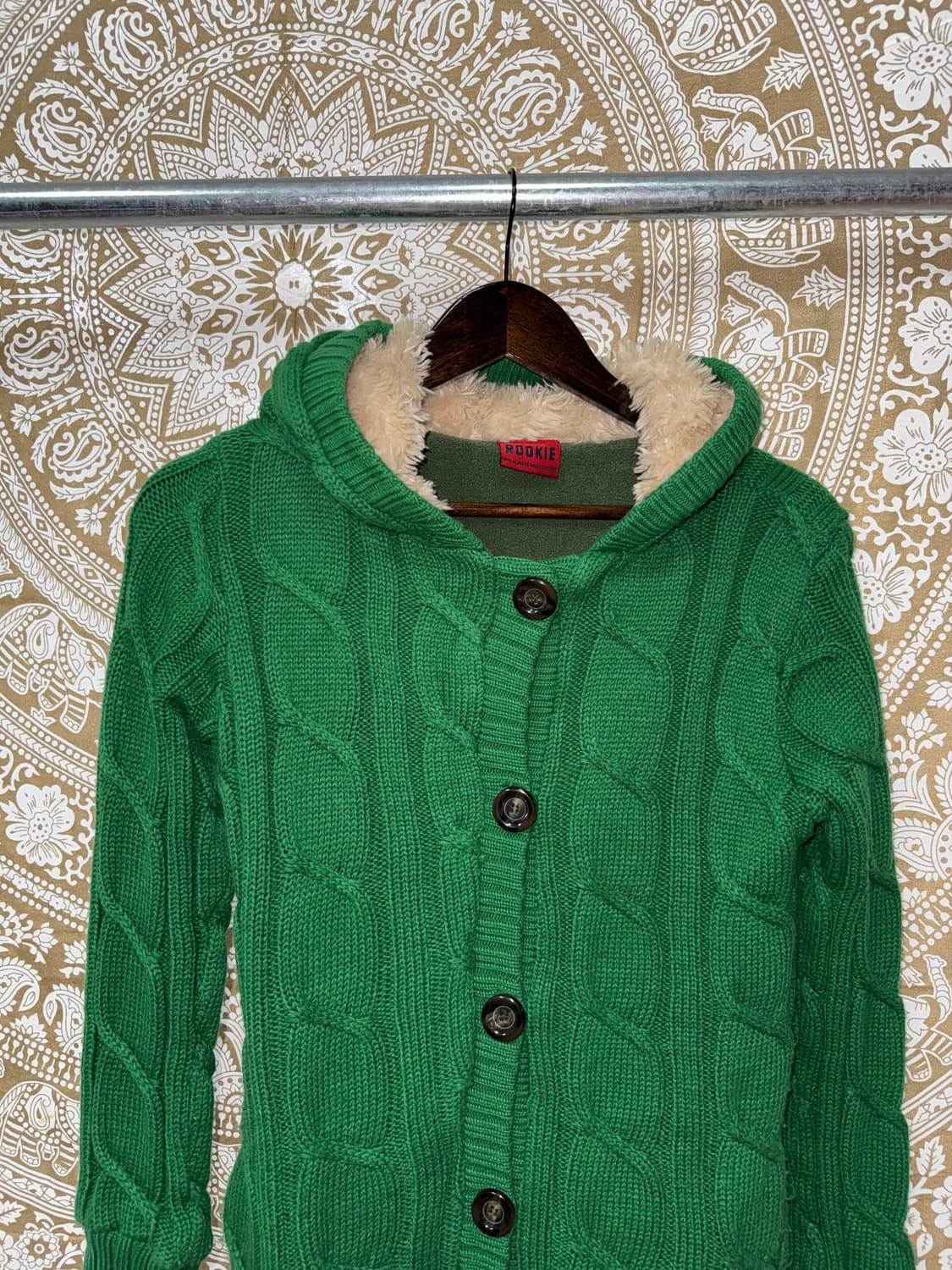 Rookie 여성 케이블 기모 니트 후드가디건  상품이미지5